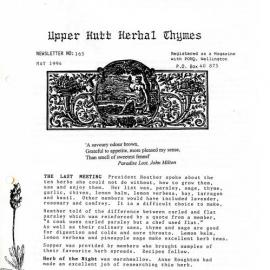 Upper Hutt Herb Society newsletter no. 165, May 1994