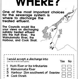 Sewage, Hutt Valley; effluent discharge options