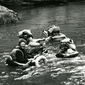 Youth in river, probably early 1970s