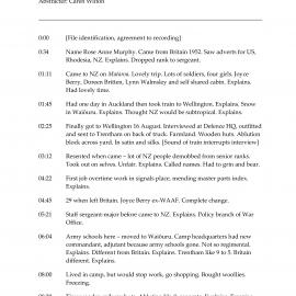 Rose Murphy oral history interview abstract