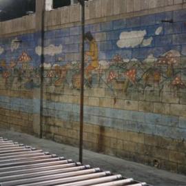 South Pacific Tyres; 'tyre chalk' mural 1 view 1