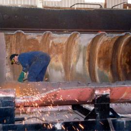 South Pacific Tyres; John Thompson boiler demolition 7; fire tube