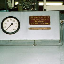 South Pacific Tyres; John Thompson boiler demolition 3; maker's nameplate