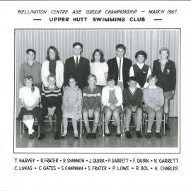 Upper Hutt Swimming Club, Wellington centre age group championship, March 1967