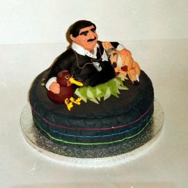 South Pacific Tyres; chief executive John Gurrieri's farewell cake