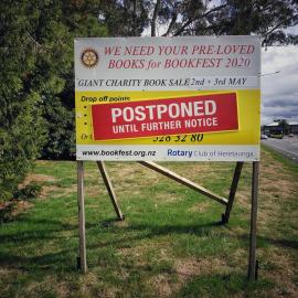 Bookfest sign during Covid-19 Level 4 lockdown