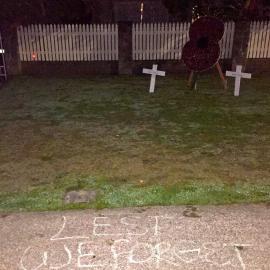 Lest We Forget tribute, Pinehaven. Anzac Day 2020