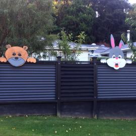 Teddy Bear and Easter Bunny signs, Pinehaven