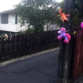 Stuffed toys driveway display, Silverstream