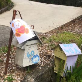 Teddy Bear picture on mailbox, Pinehaven
