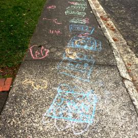 Pavement hopscotch lockdown image (with calendar months), Pinehaven