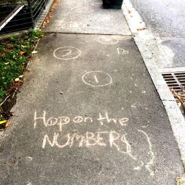 Pavement hopscotch lockdown image, Pinehaven 