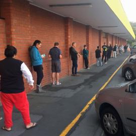 Queue outside Pak'nSave supermarket 