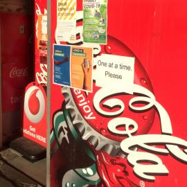 Covid-19 notices at Merton Mini Market, Trentham