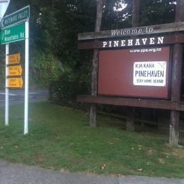 Pinehaven Covid-19 lockdown sign