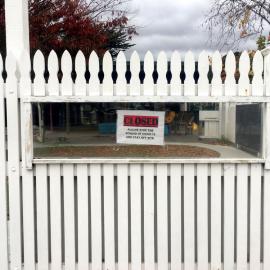 Closed notice outside Kids.Com.Educare day care center, Silverstream