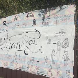 Thank You banner for Covid-19 essential services workers