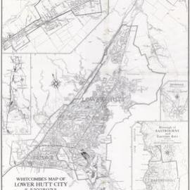 Whitcombe's Map of Lower Hutt City & Environs and the Boroughs Upper Hutt, Petone and Lower Hutt, ca 1945