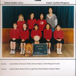 Upper Hutt School, Netball 'Golden Lions'; 1998
