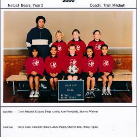 Upper Hutt School, Netball 'Bears'; 2000