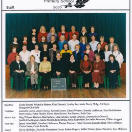 Upper Hutt School, Staff; 2003