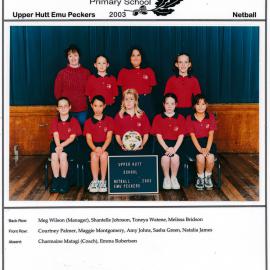Upper Hutt School Netball, 'Emu Peckers'; 2003