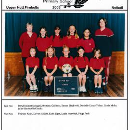 Upper Hutt School, Netball 'Firebolts'; 2003