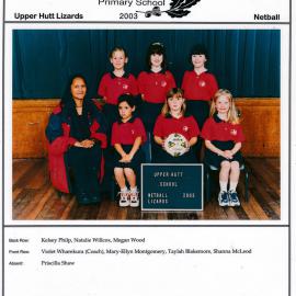 Upper Hutt School, Netball 'Lizards'; 2003