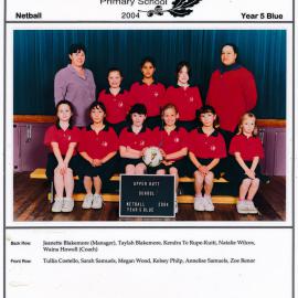 Upper Hutt School, Netball 'Blue'; 2004