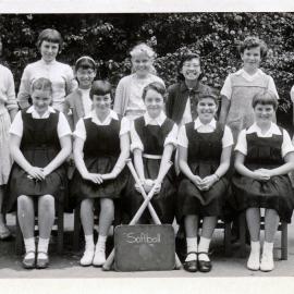 Upper Hutt School, girls' softball team; c.1960
