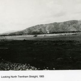 Trentham racecourse site; view looking east.