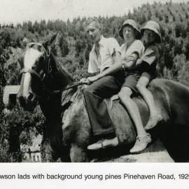 Pinehaven Road residents; Lawson lads on horseback.