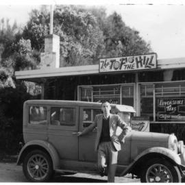 Rimutaka Hill summit; Tom Sims at 'The Top o' the Hill' tearooms.