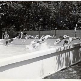 Upper Hutt School, swimming pool sports; c.1965