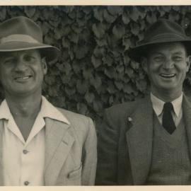 Medwyn Popplewell with his brother Ray Popplewell; April 1957