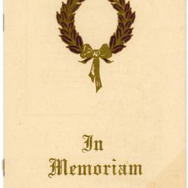 Memorial booklet for Herbert Highwood; June 1950