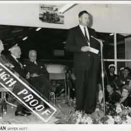 Wellington Free Ambulance; MP Ron Bailey speaking at the handing-over of a new ambulance.