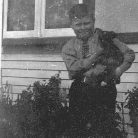 Campbell Family Photograph; Thompson Campbell with Puppy; ca 1920s