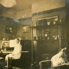 Campbell Family Photograph; May Campbell at Piano; ca 1920s