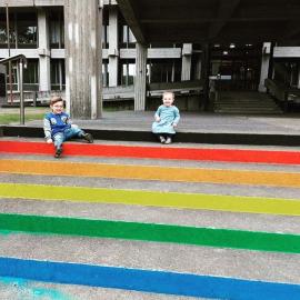 Rainbow Steps at Civic Centre, March 2021