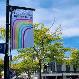 Rainbow Banner, Main Street, March 2021