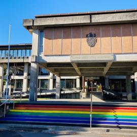 Rainbow Steps at Civic Centre, March 2021