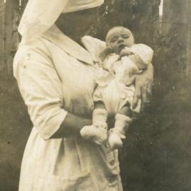Campbell Family Photograph; Nurse Woods with baby; ca 1920s
