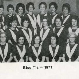 Blue Ts; group portrait, 1971.