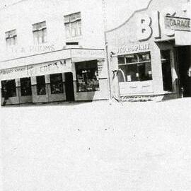 Main Street; Benge's building, housing David Clyde's shop, and Baigent's garage.