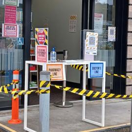 Medical Centre and Pharmacy Entrance; Covid-19 August 2021 Outbreak 