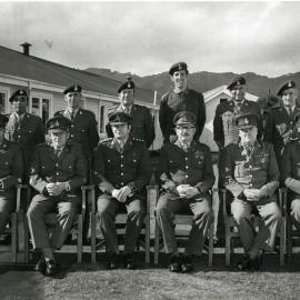 Trentham Camp; group portrait, military personnel; officers and NCOs. [P3-479-1973]