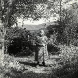 Mary Ann McCurdy on the grounds of Bonnie Glen; ca 1940s