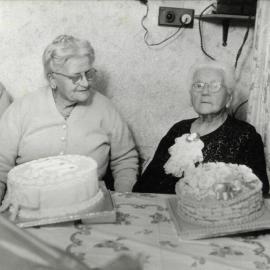 Mary Ann McCurdy, aged 100, with daughter Flora; 1965 