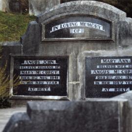 Graves of Angus and Mary Ann McCurdy; no date